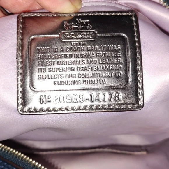 Coach Glossy Navy Leather Satchel - Picture 3 of 16